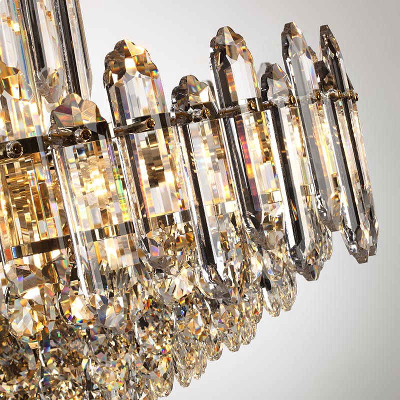 ဇိမ်ခံပုံဆောင်ခဲမီးခွက် crystal chandelier ခေတ်မီ LED ဆွဲသီးမီးအိမ်
