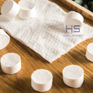 Honeycomb Pattern Non Woven Кысылган сүлгү кагаз таблеткалар