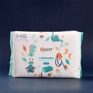 100% Organic Cotton Disposable Baby Facial Dry Wipes
