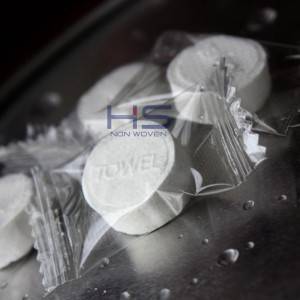 Eldobható tabletta tömörített törülköző cukorkaszövet