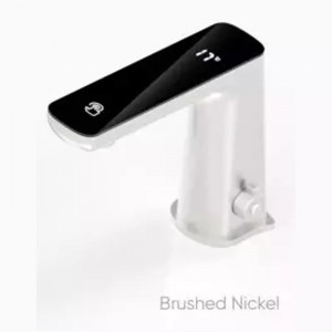Filtro de pia de níquel escovado inteligente para banheiro Torneira com sensor automático sem toque