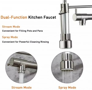 Brass Pull Out Mixers Down Spout Spray Flexible Kitchen Faucet
