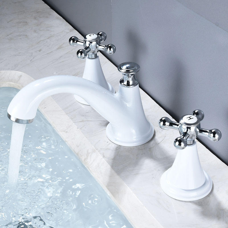 Luxury Mixer Hote Dual Handle Brass Bathroom Wash Basin Faucet