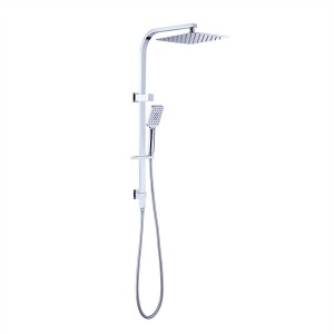 Kit termostático de ducha para baño doble cuerpo latón de pared
