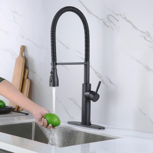 Pull Down Sprayer Deck Mounted Double Outlet Faucet