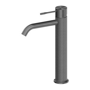 Hemoon Brass Tall Basin Faucet nga May Knurled Design