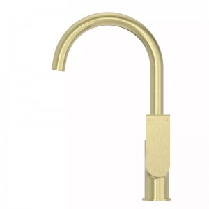 Deck Mounted Full Brass Brushed Gold Pull Out Faucets Mixers