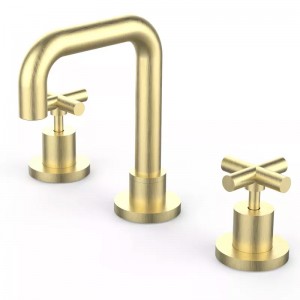 Copper 3 Hole Brass Luxury Bathroom Basin Mixer Sink Faucet