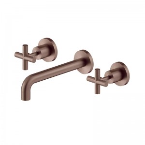 Top-Mewah Royal Brass Double Handle Wall Mounted Faucet Concealed
