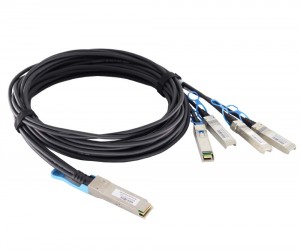 100G QSFP28-4xSFP28 меден кабел с директно свързване