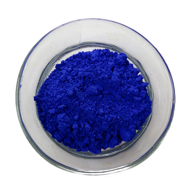Ультрамарын-блакітны пігмент, пігмент з аксідам жалеза па таннай цане, прадстаўлены малюнак