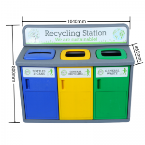 Optimice la separación de residuos con nuestros contenedores de basura de plástico personalizables y de 3 compartimentos