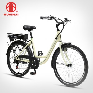 7 ස්පීඩ් 26 අඟල් 250W ලාභ ලිතියම් බැටරි E Bike Electric Bicycle