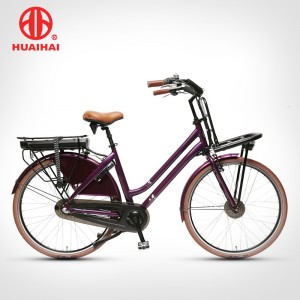 Bicicleta eléctrica de 28″ con motor dianteiro estilo holandés Bicicleta eléctrica de carga de 250W e bicicleta eléctrica de cidade de 700C