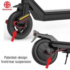 10 inch 500W 500W Foldable Scooter Umeme na Patent Kusimamishwa Max Load 100KG