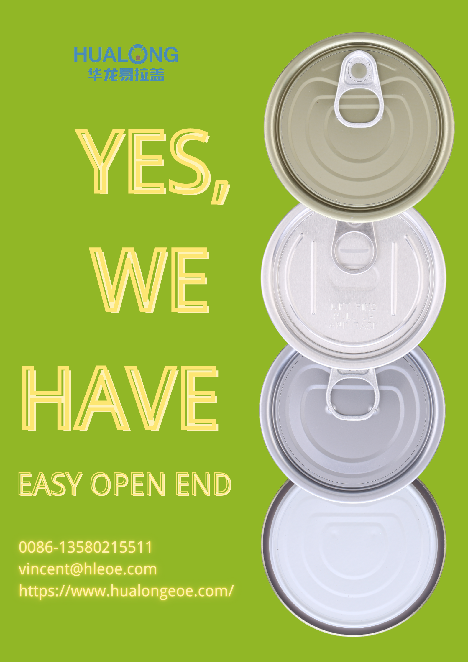 Hualong Easy Open End. Մենք ունենք Ձեզ անհրաժեշտ բոլոր չափերը