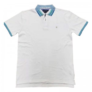 HY-P-02 Mens Polo With Jacquard Knitting Collar And Cuff