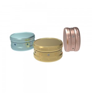 Wholesale OEM al'ada logo aluminum 6061 ganye grinder manual anodized ganye grinder HYJD070007