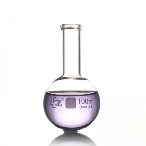 Boiling glass flask with round or flat shape Chemical laboratory Long short neck 200ml 100ml 50ml