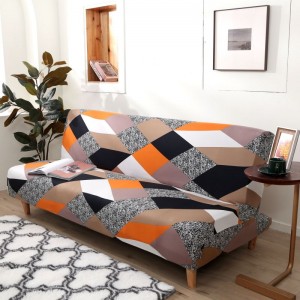 Berankis sofos užvalkalas Futon Slip Cover Stretch Spandex spausdinta sulankstoma sofa-lova be porankių sofos baldų apsauga Plaunamas sofos užvalkalas be porankių