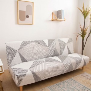 Armless Sofa Cover Futon Slipcover Stretch Spandex මුද්‍රිත ෆෝල්ඩින් සෝෆා ඇඳ අත් රෙස්ට් නොවන යහන ගෘහභාණ්ඩ ආරක්ෂකයා අත් රෙද්දකින් තොරව සේදිය හැකි සෝෆා කවරය