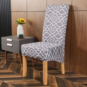 Removable Washable Soft Spandex Extra E-Large To Dining Chair Chair for Kitchen Hotel Table Banquet Geometric Print Chair Cover