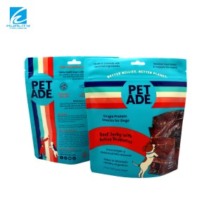 Прилагодена пластична кеса за храна за домашни миленици Пакување со патент торбичка за стоечка торбичка за храна за домашни миленици за храна за мачки / кучиња