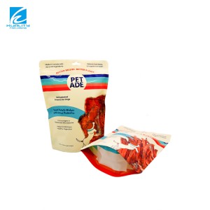 Plastična vrečka za pakiranje hrane za hišne živali z ravnim spodnjim robom z zadrgo