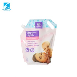 Sampel gratis pikeun Clear Stand Up Pouch Liquid Laundry Detergent Spout Pouch Washing Powder Plastik Doypack Packaging Bag