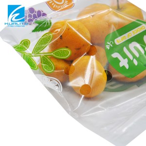 Zip Lock Custom Printing Stand-Up-Beutel Verpackung Kunststoffbeutel Transparente Stand-Up-Obst-Gemüse-Tasche mit Griff