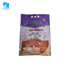 Paʻi ʻia ʻo Zipper Top Soft Touch Custom Plastic Packaging Cat Litter Bags Paʻi ʻia ʻeke Zip Lock