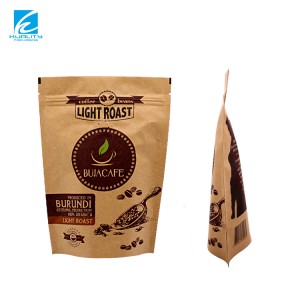 Bolsa de folha de papel kraft biodegradável com preço competitivo e fecho de zíper, pequenos sacos de grãos de café seláveis