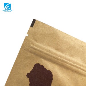 Harga Kompetitif Biodegradable Kraft Paper Foil Pouch Zip Lock Resealable Small Coffee Beans Bags