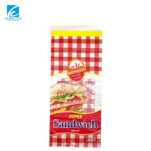 Egendefinert design plasttrykt Cpp Bopp brødpose cellofan matkvalitet poly emballasje Oppbevaring Bakeri Toast Sandwich Bag