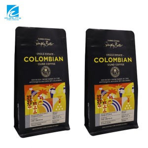 Custom Printed Flat Bottom Aluminium Foil Compostable Coffee Bags Packaging Pouches Pera For Nuts Or Coffee Beans