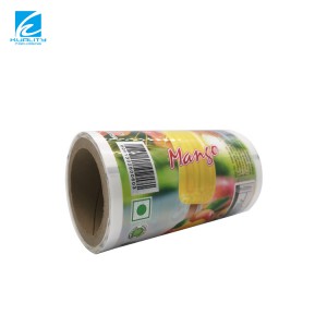 Emballage de matière plastique de stratification d'impression personnalisée film d'emballage automatique de rouleau de crème glacée de sucette glacée