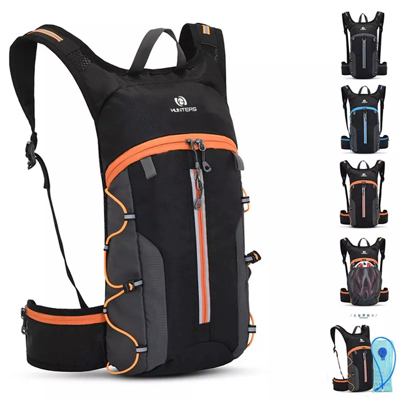 กระเป๋าใส่น้ำขี่จักรยานพับได้แบบสะท้อนแสง Hydration Cycling Running Pack Unisex Mountaineering Outdoor Ultralight Backpack