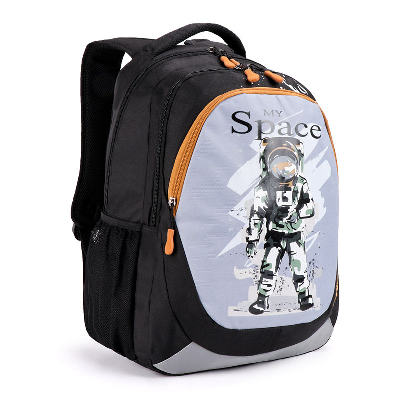 男の子小学生バッグお気に入りの宇宙飛行士の写真プリントラップトップダブルショルダーバックパックフォームエアメッシュショルダーベルト付きスマートスタイル素晴らしい品質