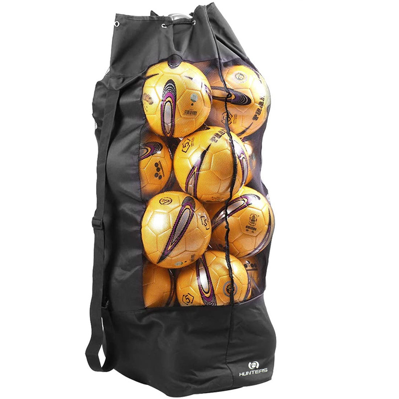 Өстәмә зур су үткәрми торган балчык сумкасы Баскетбол волейболы футбол регби челтәре өчен авыр йөкле футболка җилкәсе сумкасы 15 туп тотып тора.