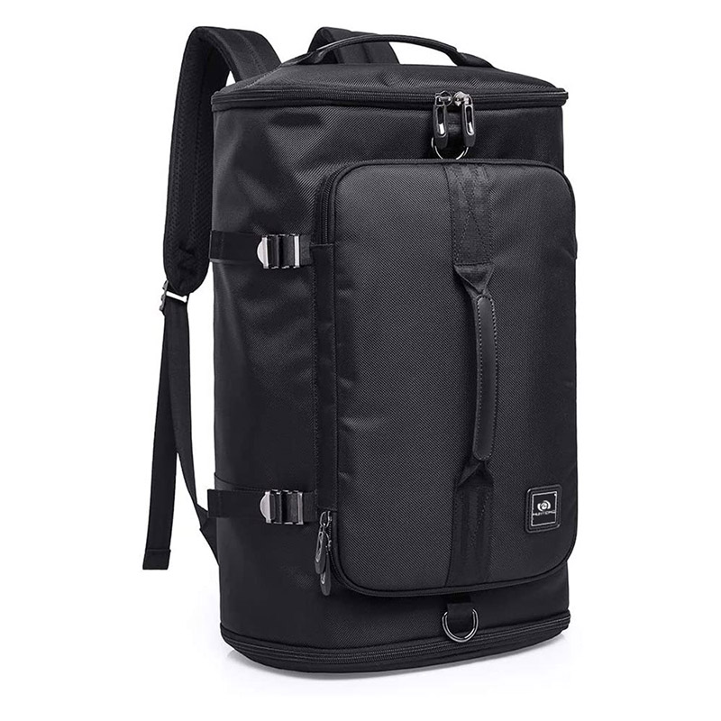 I-Heavy Duty Duffel Bag ene-Backpack Strap Convertible Luggage Backpack for Men Women to Travel, Ijimi, Isikhwama Sezisetshenziswa Zemidlalo Ye-Sports Camping Cycling Weekender, Okungazweli Amanzi, Okumnyama
