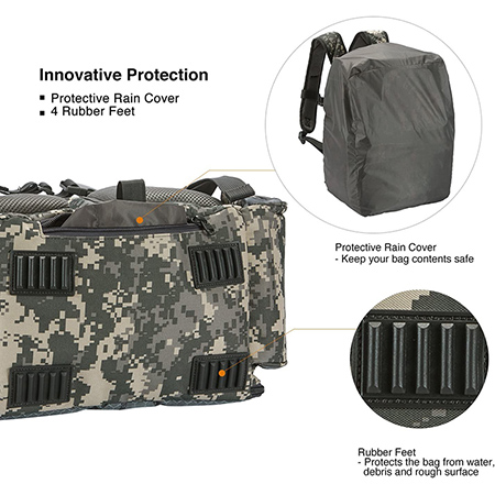 Beg Ransel Alat Memancing dengan 4 Dulang Penyimpanan Beg Alat Kalis Air Besar dengan Penutup Hujan Pelindung dan 4 Kotak Alat-23