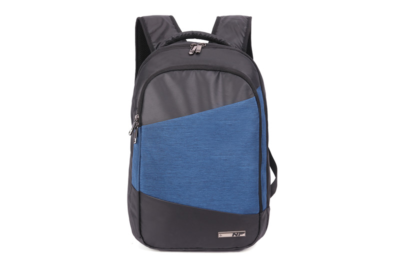 PU Leather Backpack School College gabungan fabrik beg galas Bookbag Laptop Komputer Backpack – dua warna digabungkan