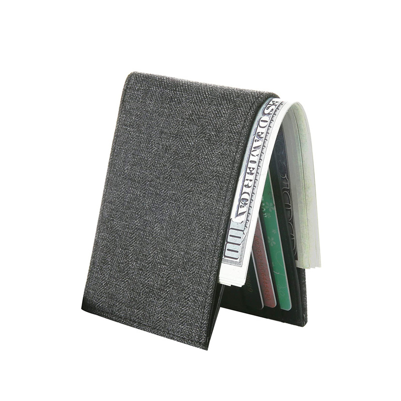 Minimalistlik rahakott Meeste RFID-d blokeeriv rahakott, poiste esitasku, kahe volditud kaardihoidja