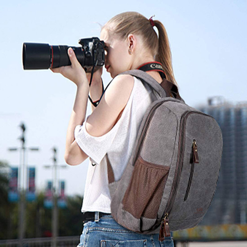Шокпроф профессиональ Canvas фотоаппарат ноутбук рюкзак сумкасы DSLR өчен линза һәм камера өчен Tripod DJI Mavic Pro