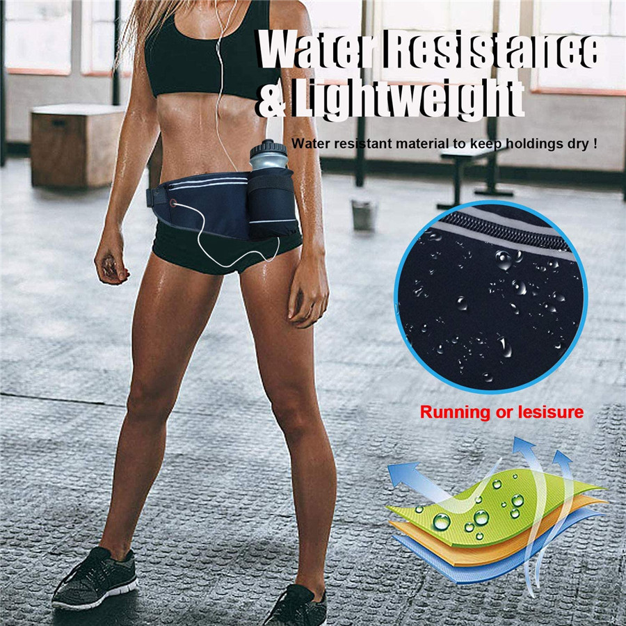 Botella de agua impermeable con cinturón para correr, riñonera expandible, bolsa para correr con riñonera deportiva, soporte para teléfono 6