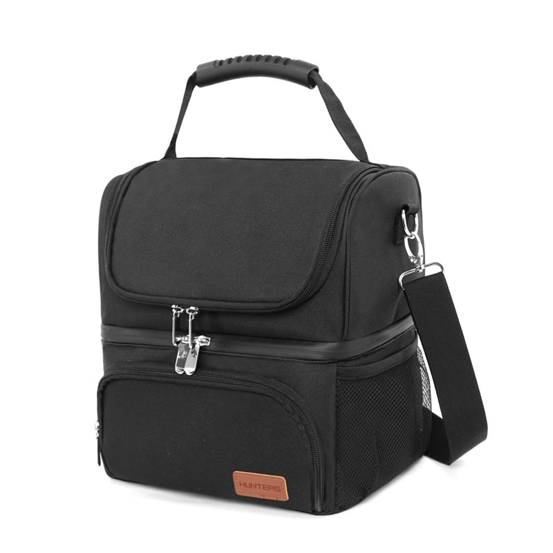 महिला पुरुषांसाठी लंच बॅग ट्रॅव्हल वर्क स्कूल पोर्टेबल इन्सुलेटेड लंच टोट बॅग 2 कंपार्टमेंट मोठे पुन्हा वापरता येणारी कूलर बॅग