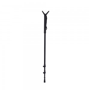 Monopod shooting hunting stick with outer flip clamp locking system