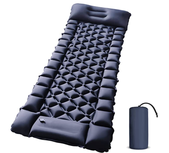 Camping Sleeping Pad – Ultralight Foot Press Inflatable Camping Pad with Built-in Pump, Durable Waterproof Camping Mattress, Portable Compact Sleeping Mat for Backpacking, Camping, Traveling, Hiking Featured Image