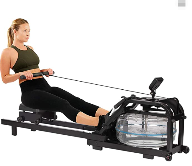 Water Rower Rowing Machine for Home Use Exercise Equipment with Water Resistance LCD Monitor
