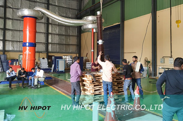 4500kVA750kV AC Resonant Test System On-site Commissioning sa India